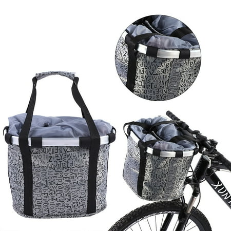 Topshion Bike Bicycle Cycling Front Basket Pannier Handle Rack Storage Bag with Transparent Map Pocket